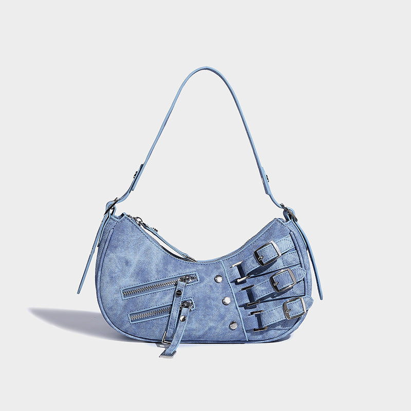 LunaEdge Buckle Crescent Hobo Bag