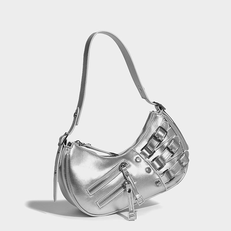 LunaEdge Buckle Crescent Hobo Bag