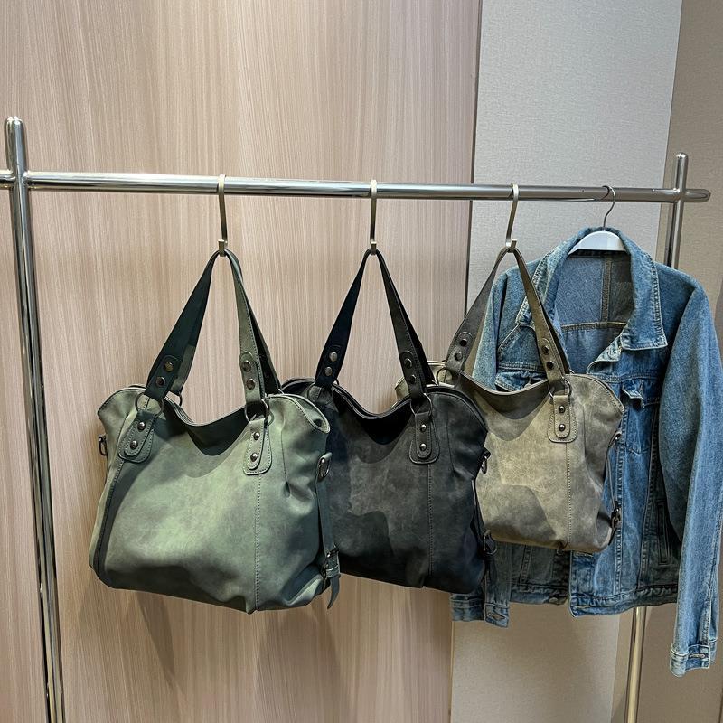 Velvet Voyage Vintage Suede-Style Crossbody Tote
