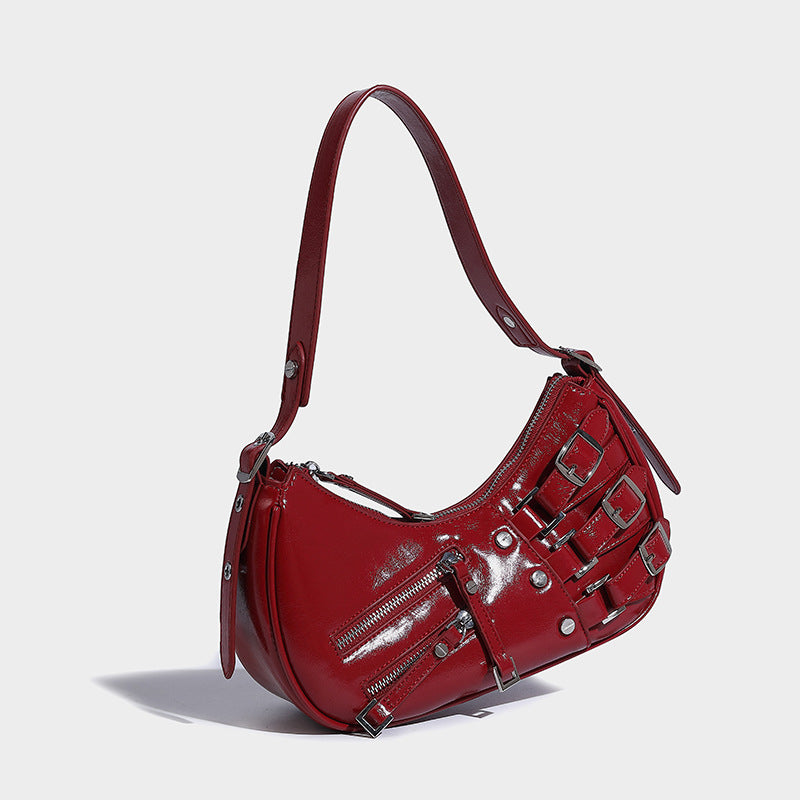 LunaEdge Buckle Crescent Hobo Bag