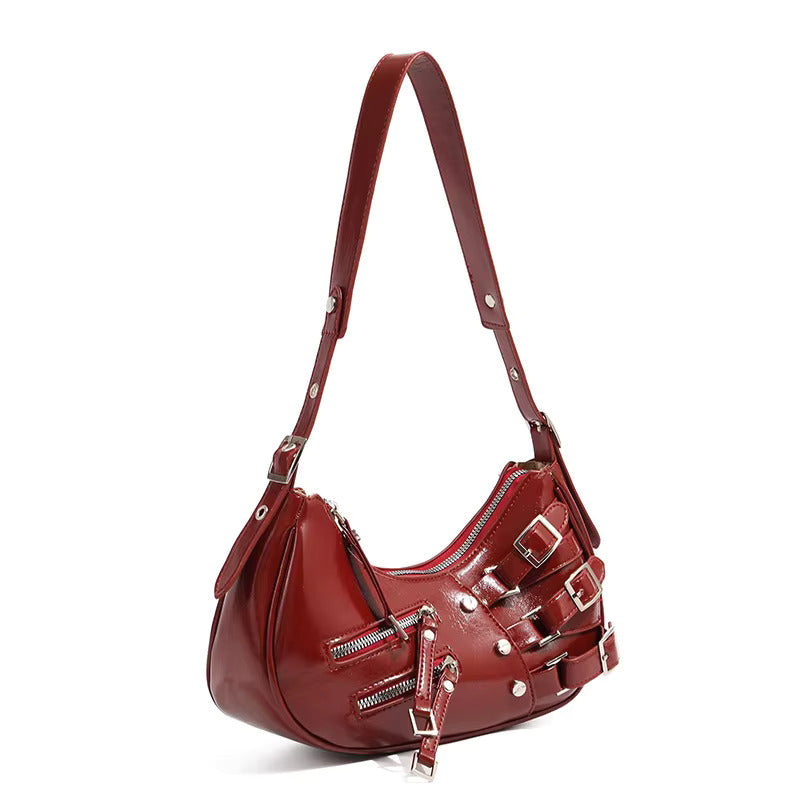 LunaEdge Buckle Crescent Hobo Bag