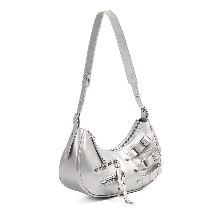 LunaEdge Buckle Crescent Hobo Bag