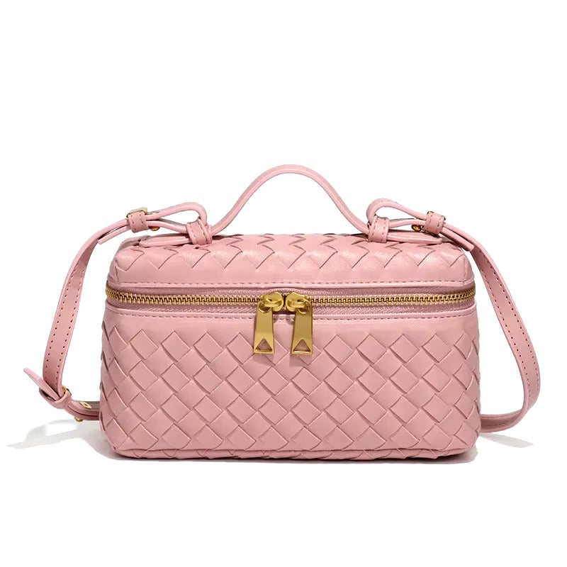 Woven Vegan Leather Handbag