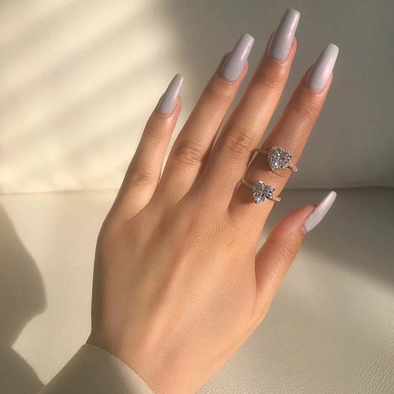 Einzelner Stein Herz Diamantschliff Versprechensring