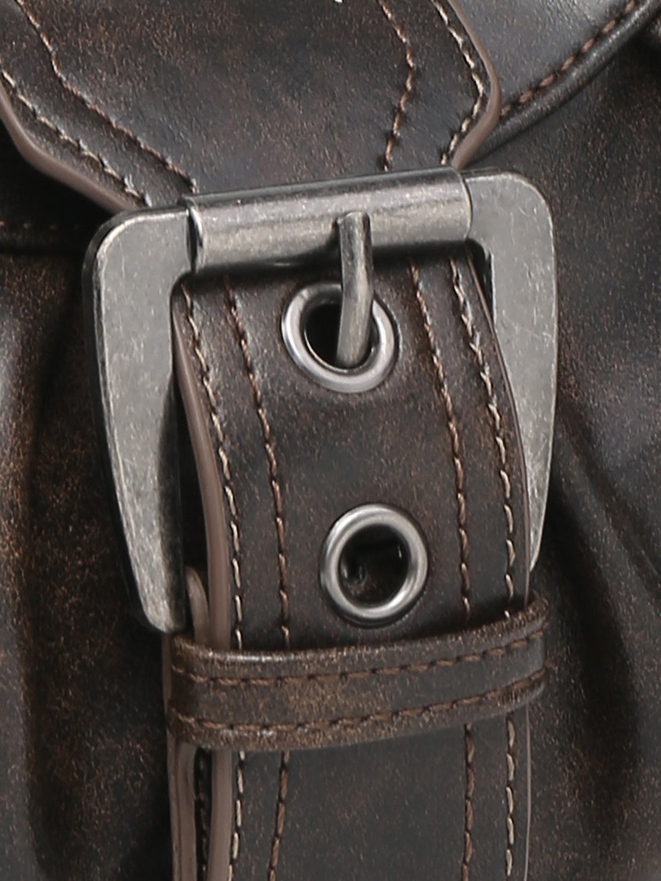 Urban Muse Distressed Faux Leather Buckle Hobo Bag