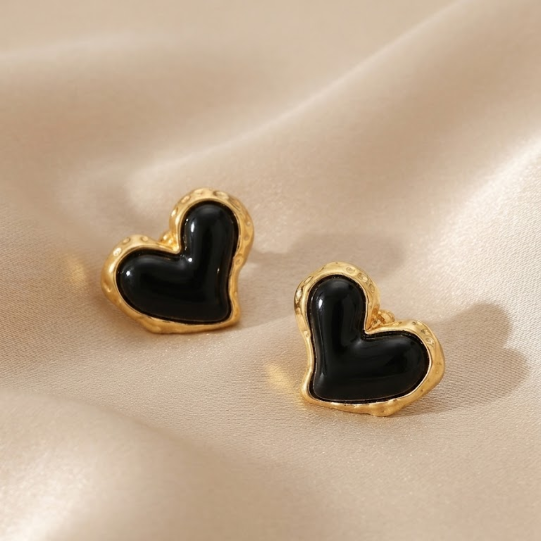 Amari Obsidian Heart Earrings