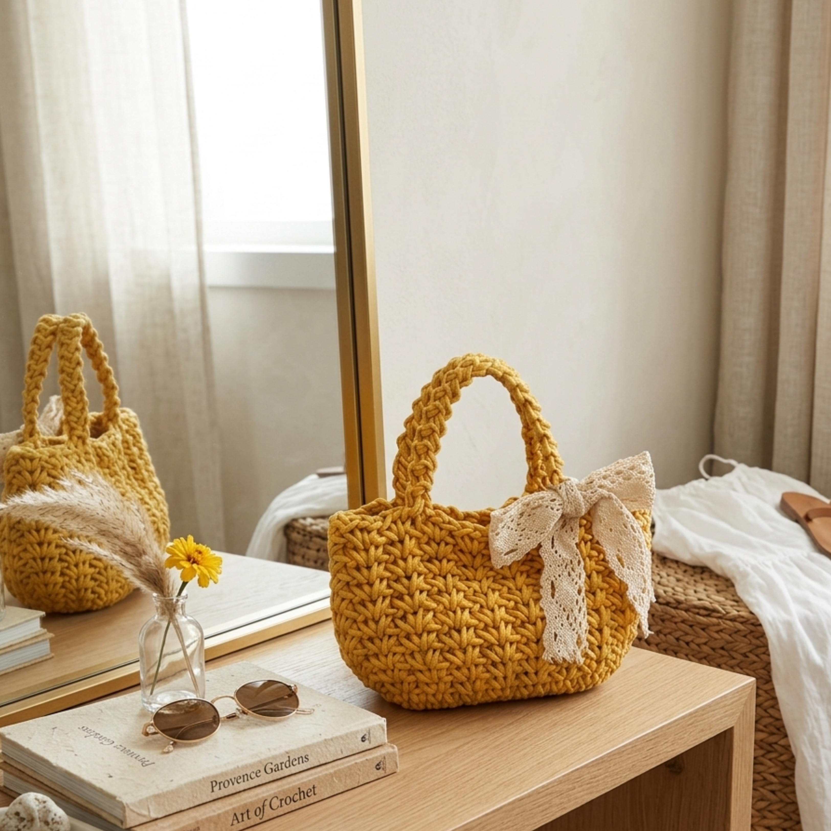 Minimalist Soft Weave Tote Handbag - Sustainable Bag