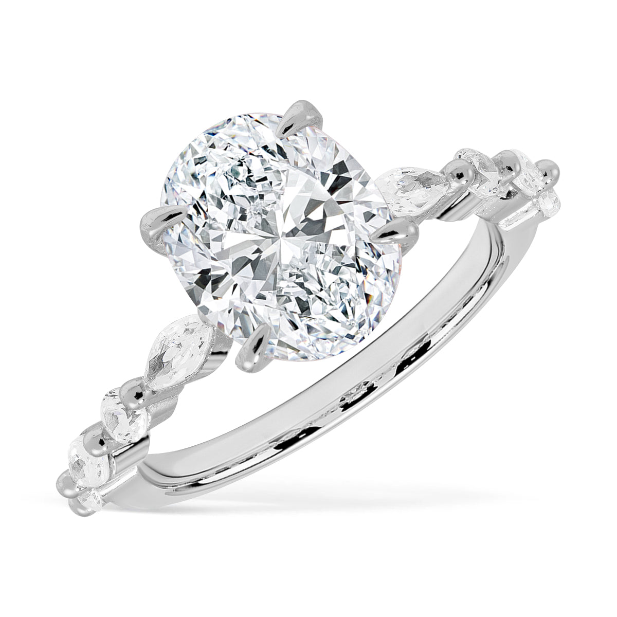 Lustre Evermore Moissanite Sterling Silver Ring