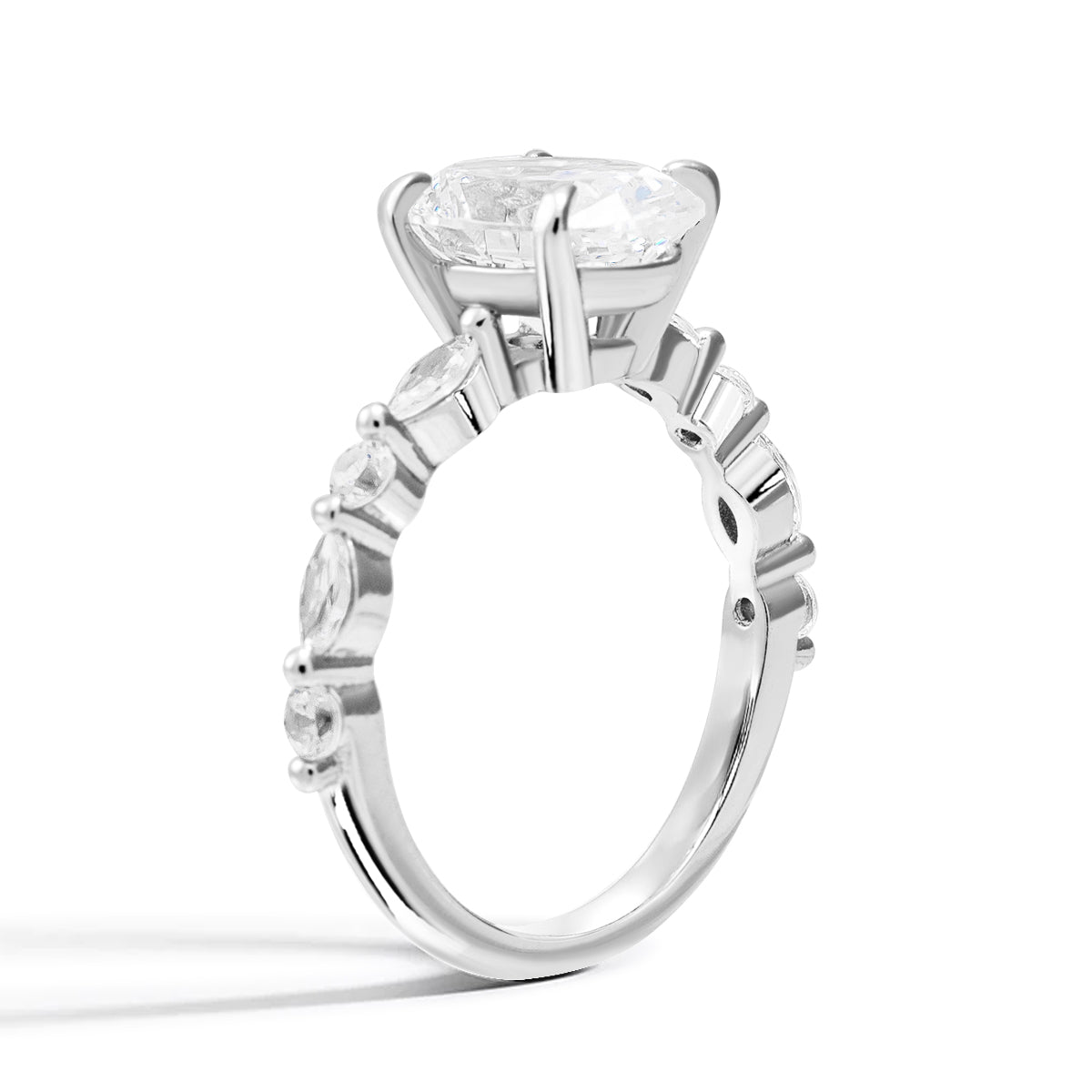 Lustre Evermore Moissanite Sterling Silver Ring