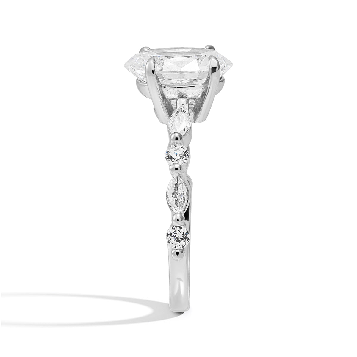 Lustre Evermore Moissanite Sterling Silver Ring