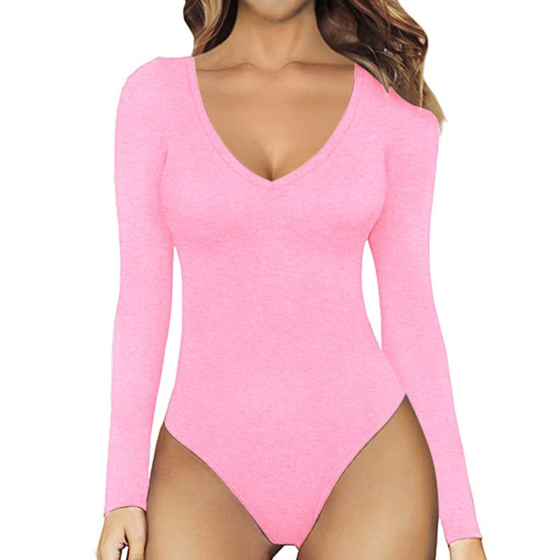 V-Neck Long Sleeve Bodysuit