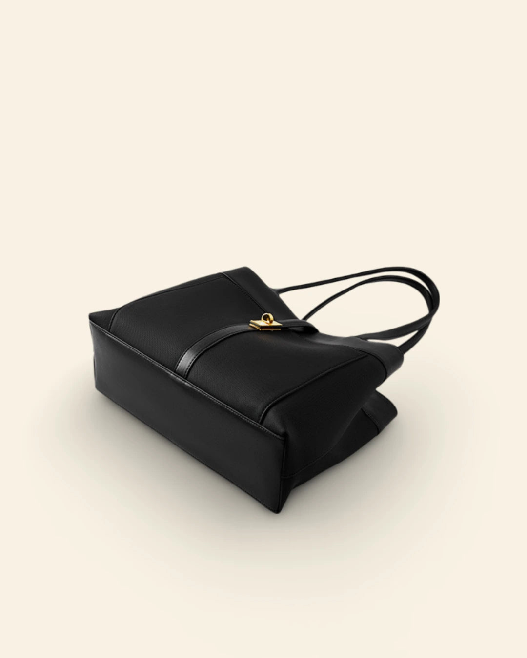 Elegante Harmonie Farbblock Leder Tote
