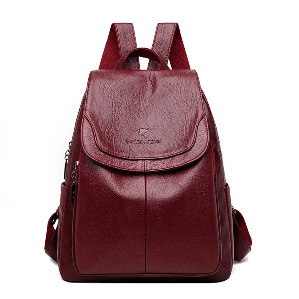 AriaGuard Mini Anti-Diebstahl Leder-Rucksack