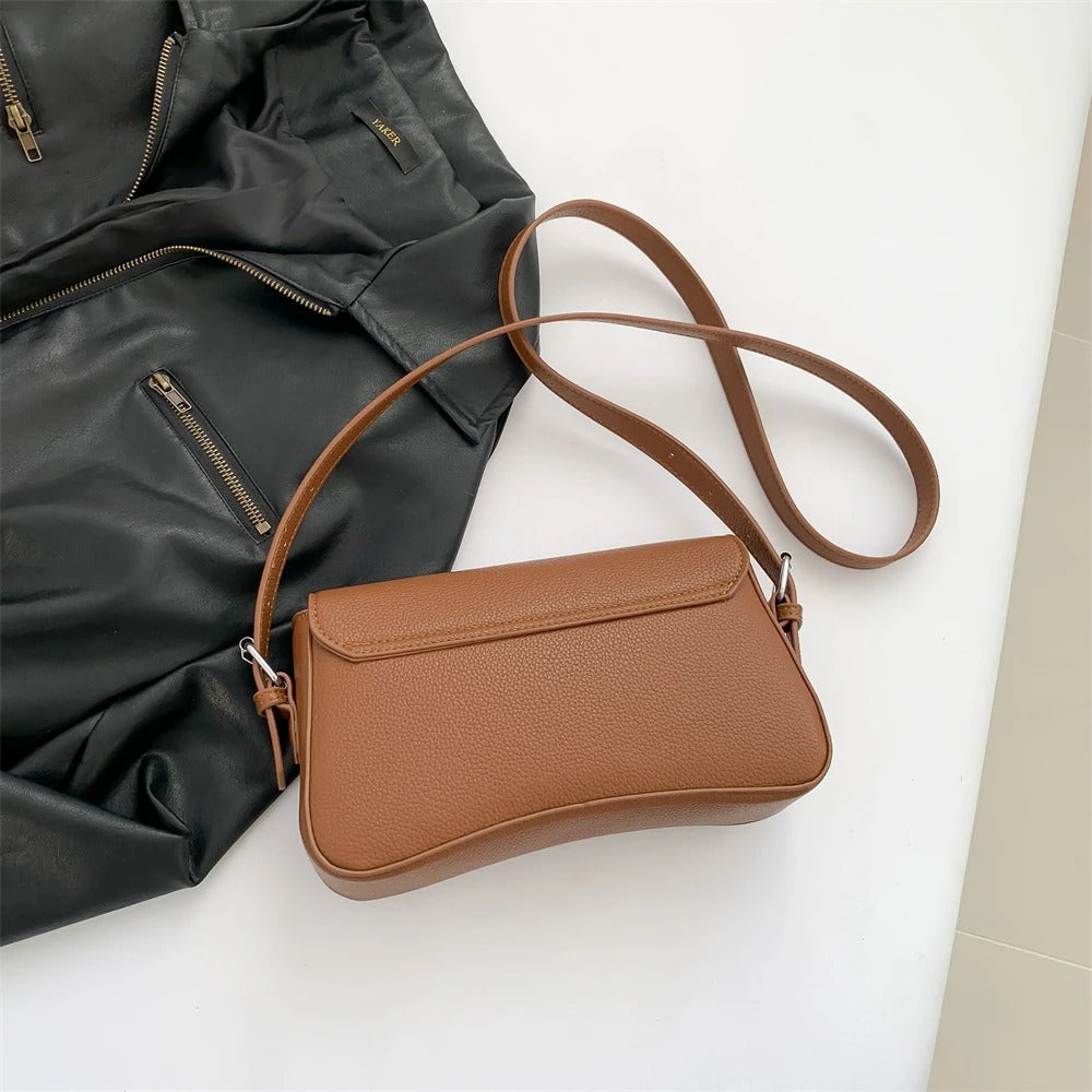 Celestia Curve Baguette Shoulder Bag
