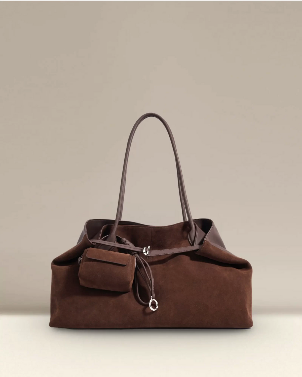 Elegante vegane Wildleder-Pendler-Tasche