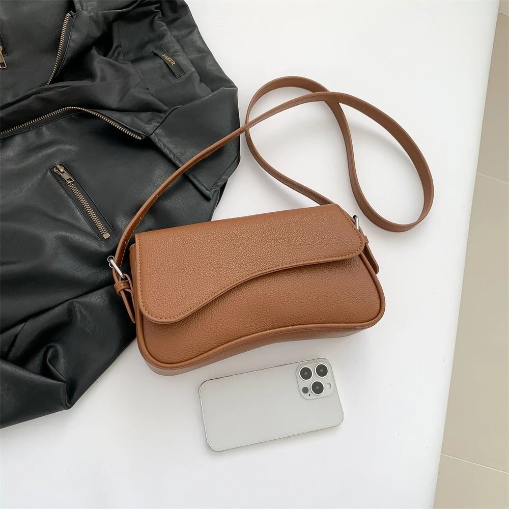 Celestia Curve Baguette Shoulder Bag