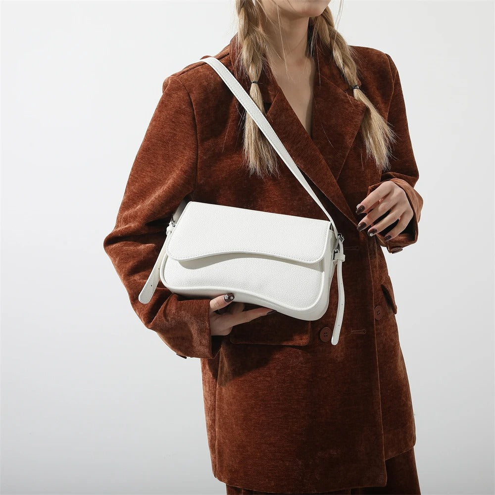 Celestia Curve Baguette Shoulder Bag