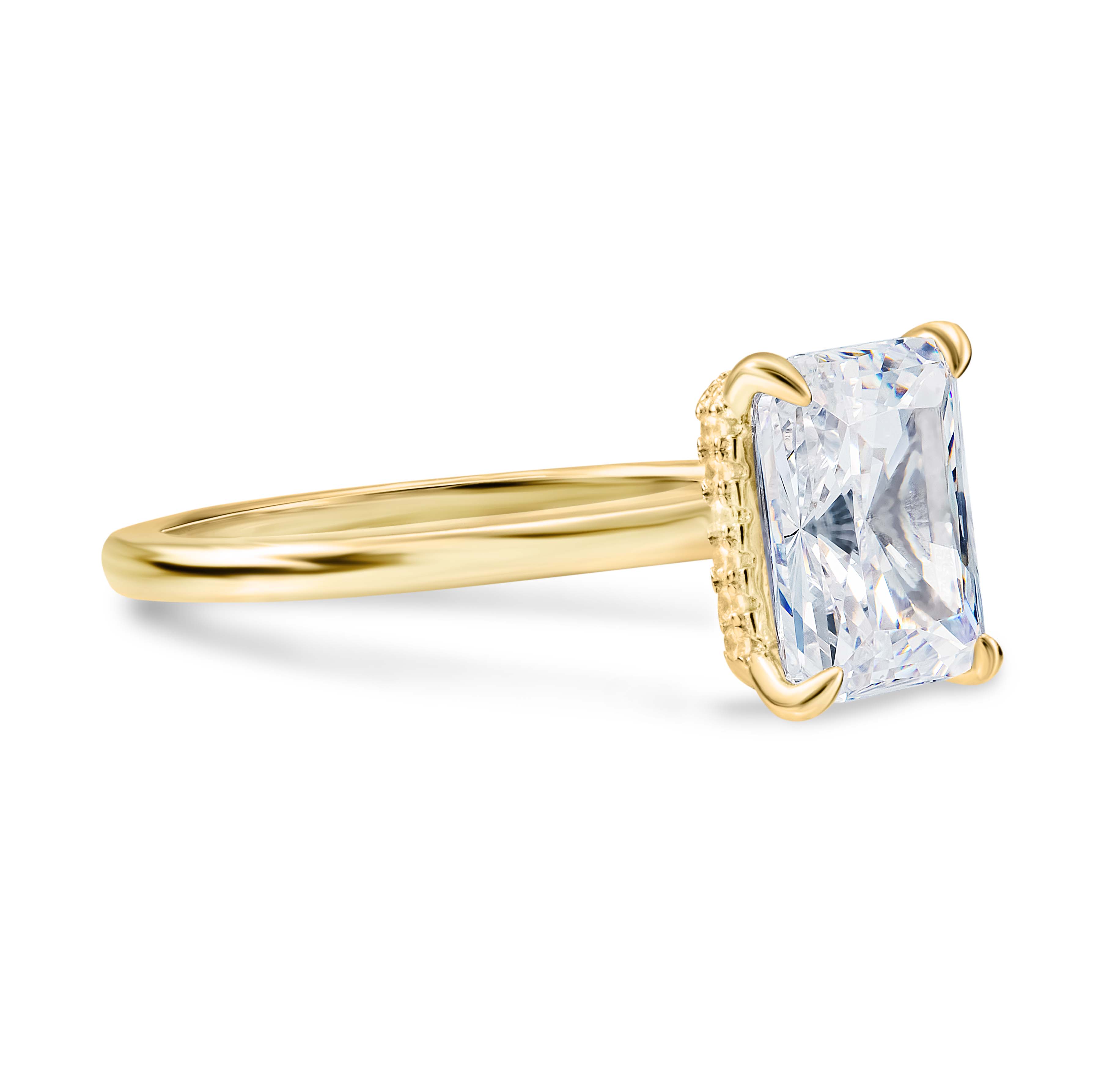 Lustrous Glow Moissanite Solitaire Gold Ring
