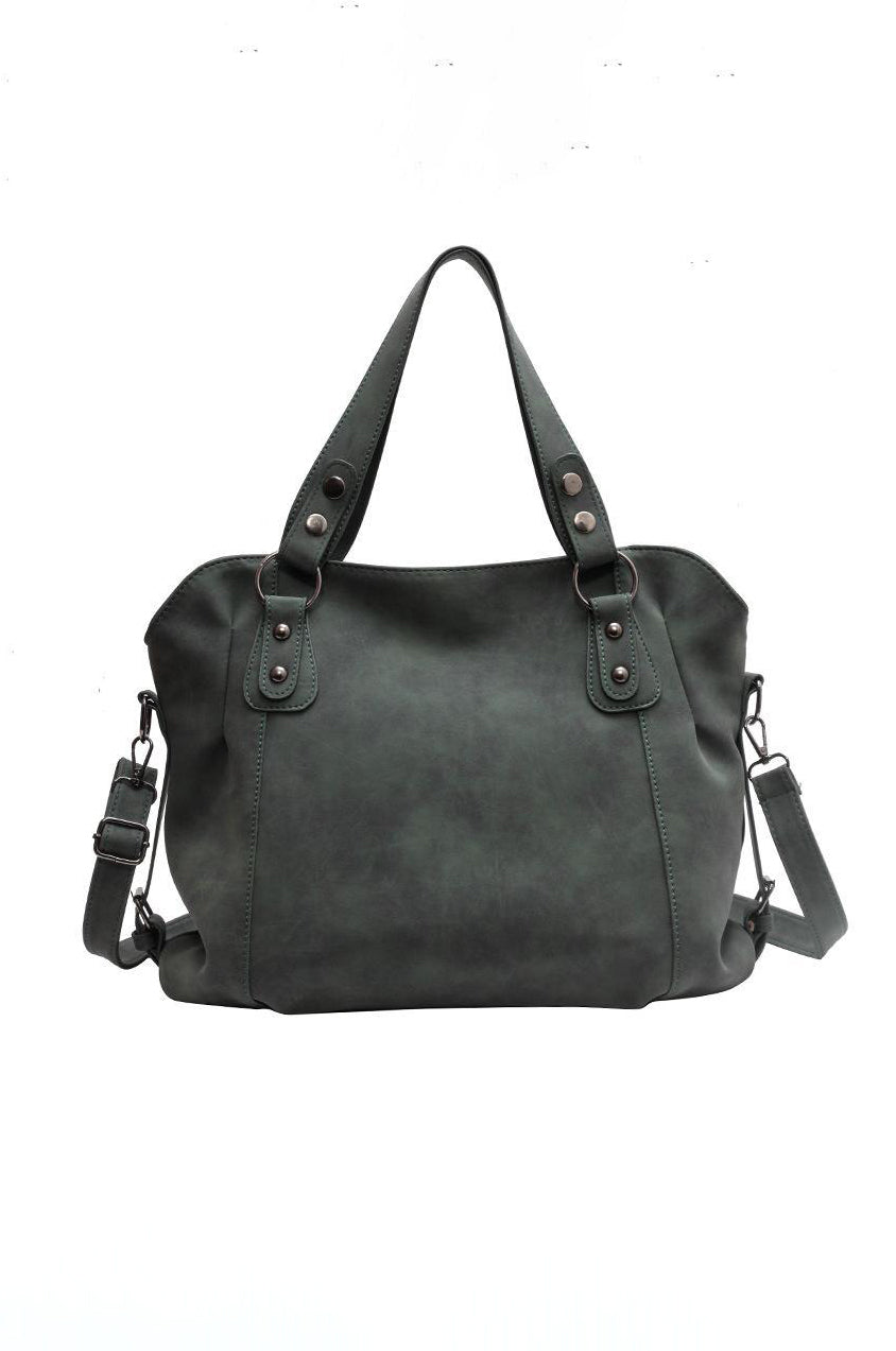 Velvet Voyage Vintage Suede-Style Crossbody Tote