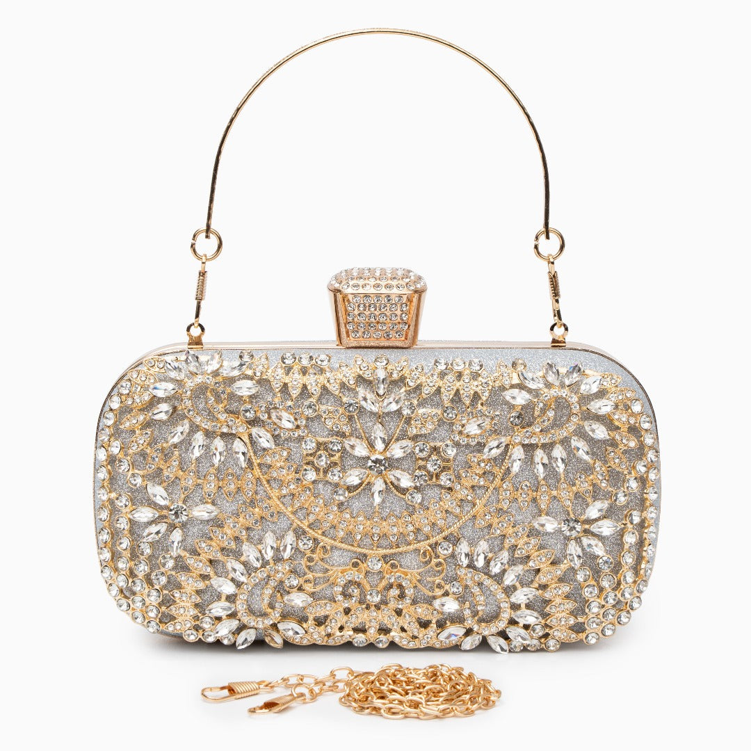 Funkelnde Blumen-Kristall-Abendtasche