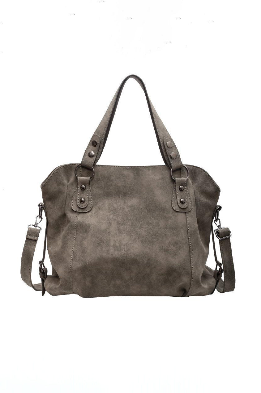 Velvet Voyage Vintage Suede-Style Crossbody Tote