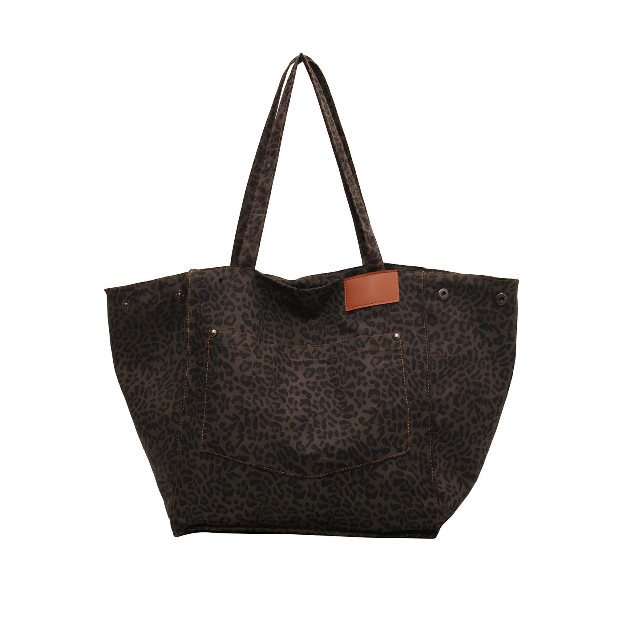 Savanna Luxe Oversized Leopard Canvas Tote