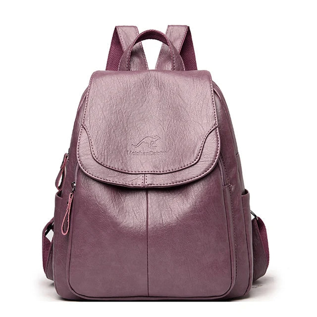 AriaGuard Mini Anti-Diebstahl Leder-Rucksack